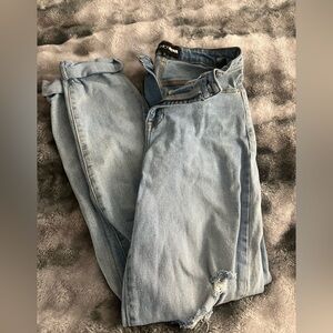Fashion Nova Mom Jean Sky Blue High Rise Jeans